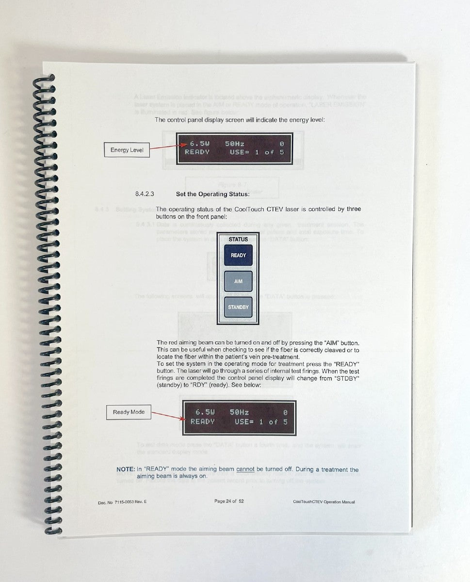 CoolTouch CTEV 15W Operation Manual 7115-0053 Rev. E 1