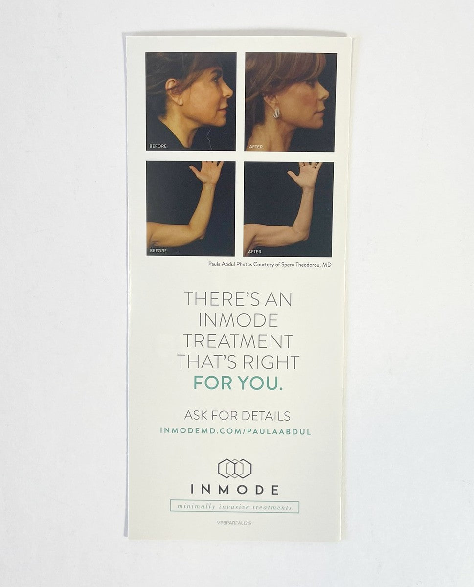 INMODE Paula Abdul TREATMENT BROCHURE 1 pack (25 brochures)