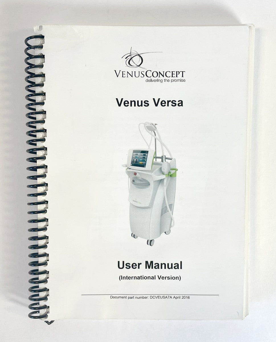 VenusConcept Venus Versa User Manual International Version April 2016 DCVEUSA7A