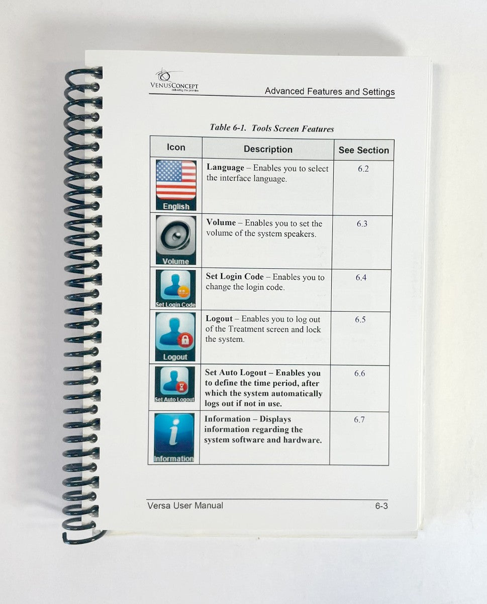VenusConcept Venus Versa User Manual International Version April 2016 DCVEUSA7A