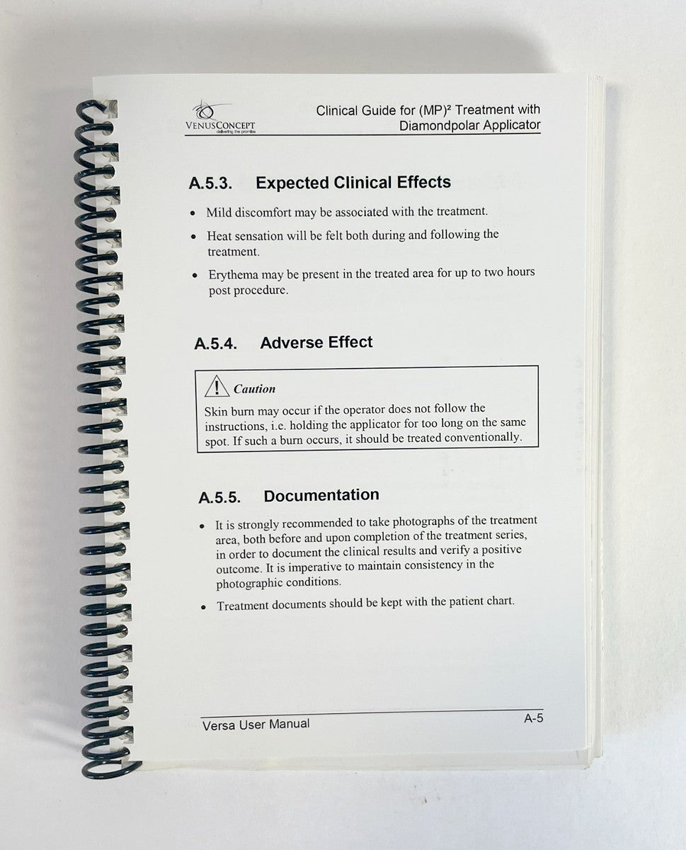 VenusConcept Venus Versa User Manual International Version April 2016 DCVEUSA7A