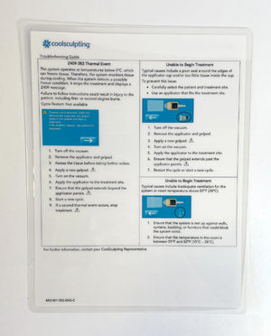Coolsculpting Troubleshooting Guide P/N BRZ-001-TSG-ENG-C (1 Sheet)