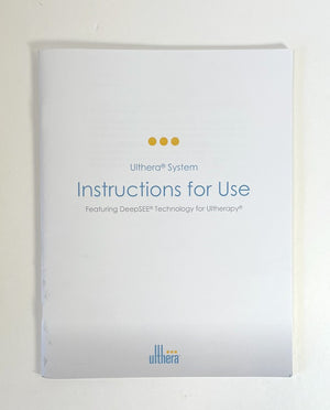 Ulthera, Instructions for Use, Featuring DeepSEE Technology for Ultherapy P/N: 100093 1IFU Rev D