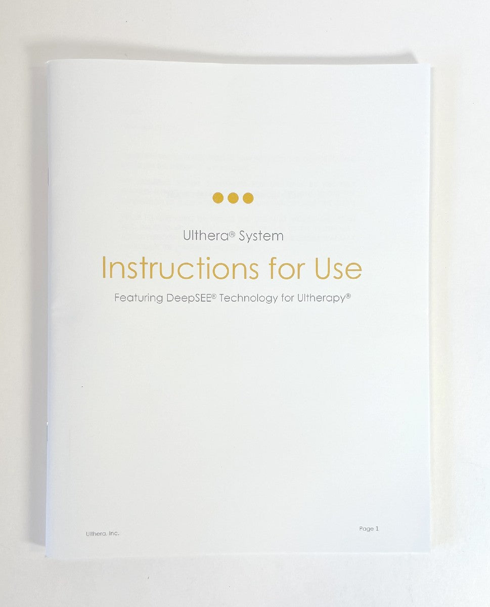 Ulthera System Instructions for Use Manual 1004125IFU