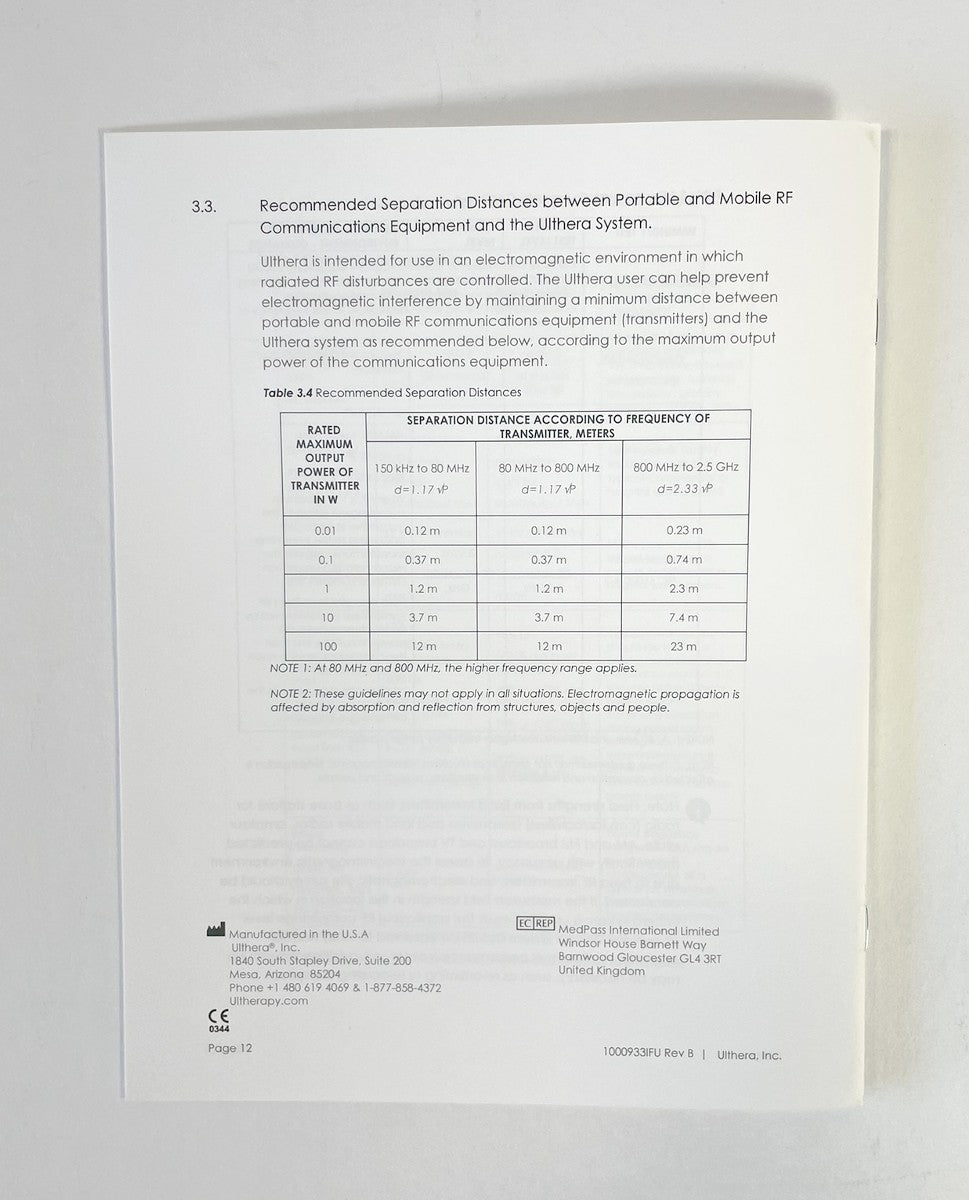 Ulthera Ultherapy- DeepSee Technical- Information Manual-1000933