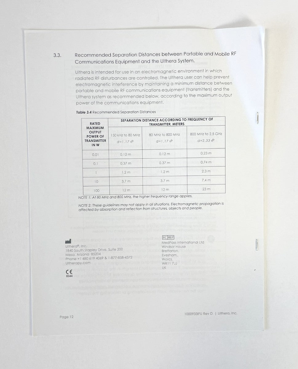 Ulthera System -Information DeepSEE Technical- Manual