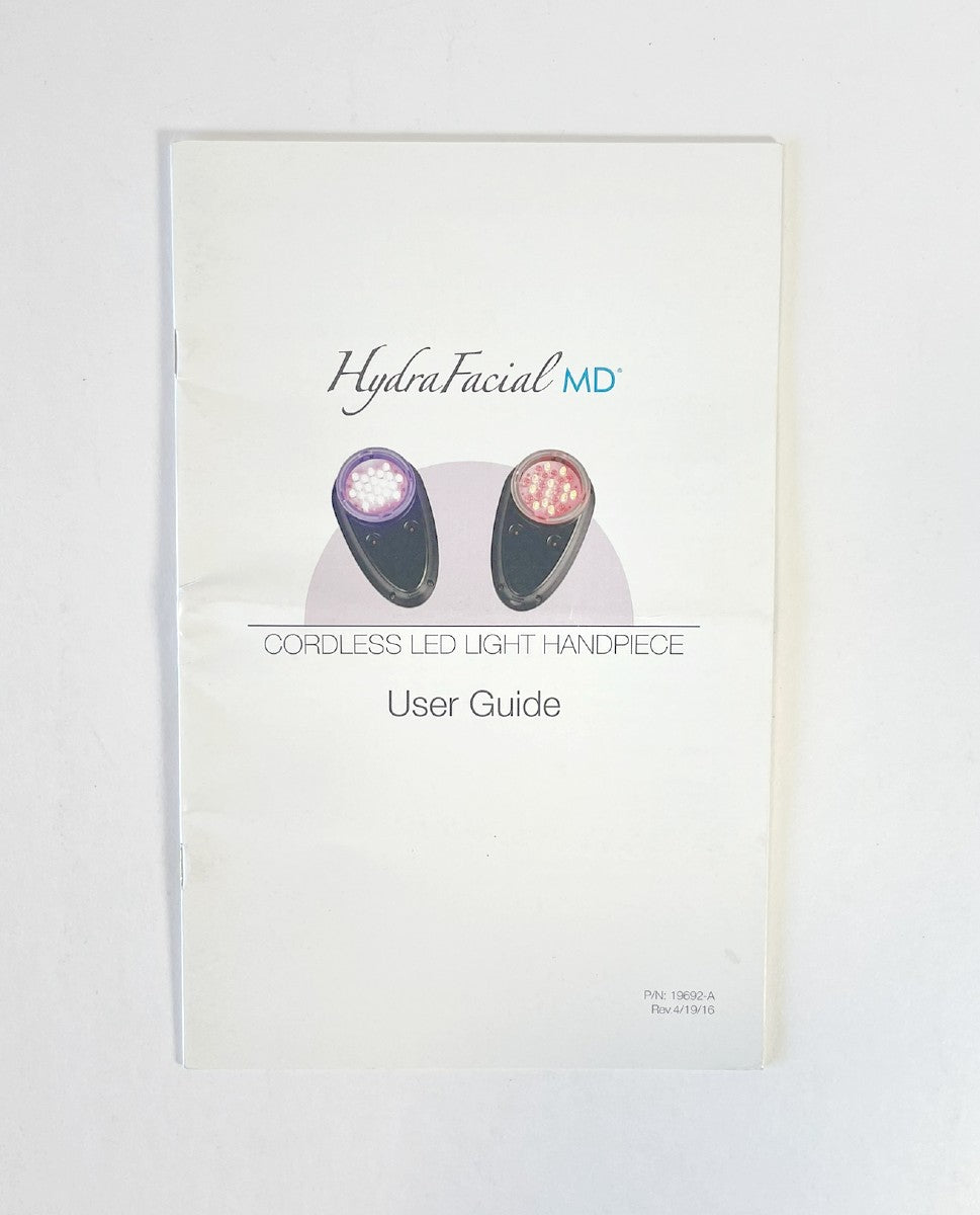 Hydrafacial- MD Red Blue LED Light Handpiece- User Guide Manual - Edge