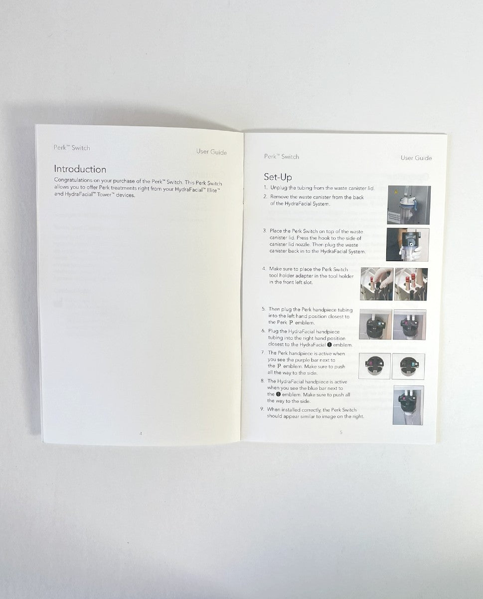 THE Hydrafacial COMPANY Perk SWITCH User Guide 19789-B Rev 8 EXP 2018