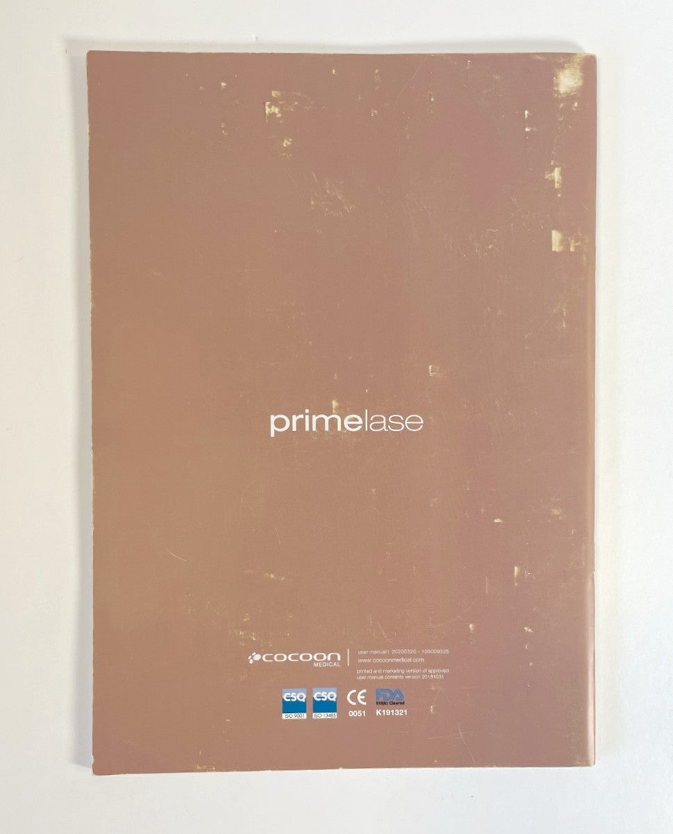 Cocoon Primelase Medical Laser User Operator Manual 100009325