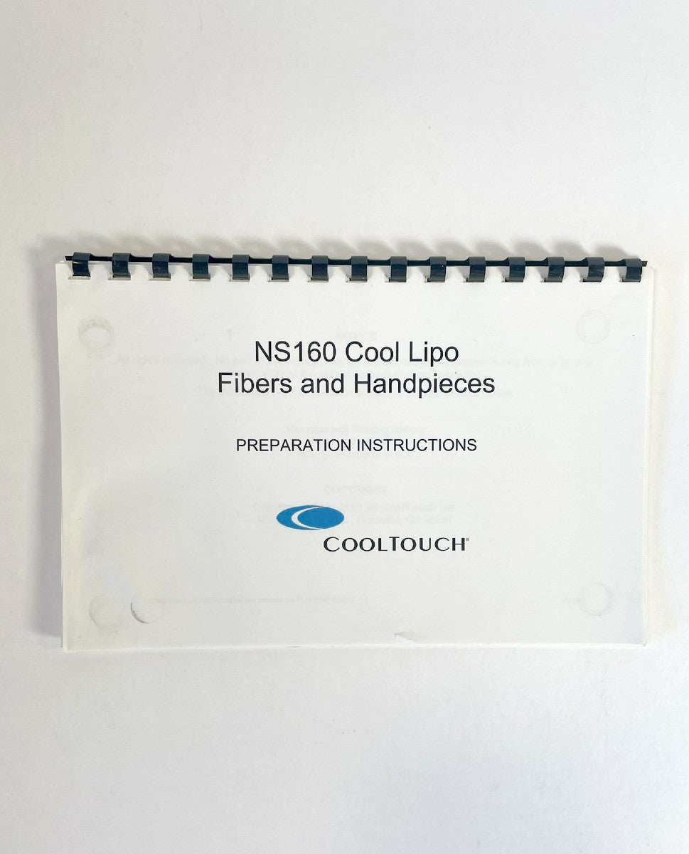 Cooltouch NS160 Cool Lipo Fibers And Handpieces Reparation Instructions 7115-0036 Rev.C