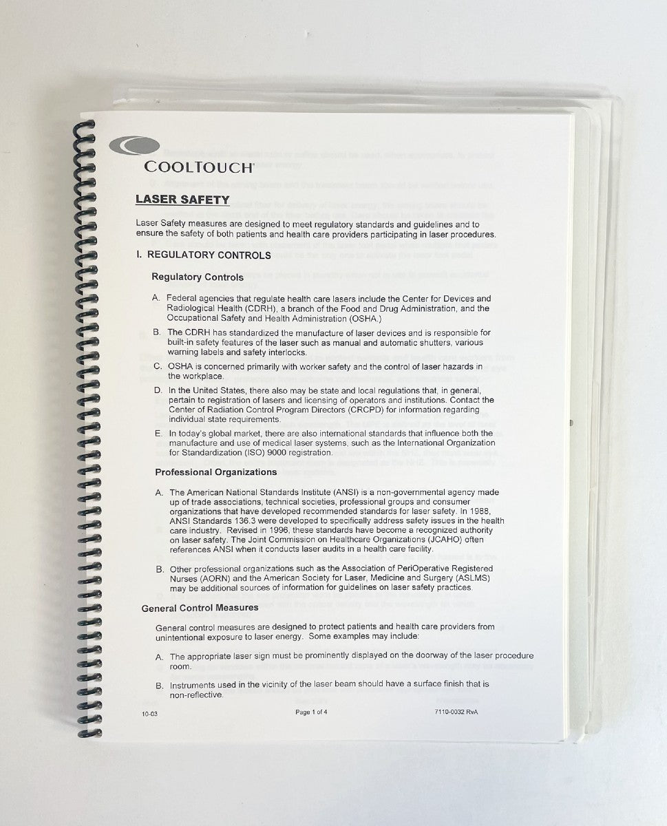 CoolTouch Cool Lipo Owner's Reference Guide 1320 mm Laser System March 2008 7110-0032 RvA