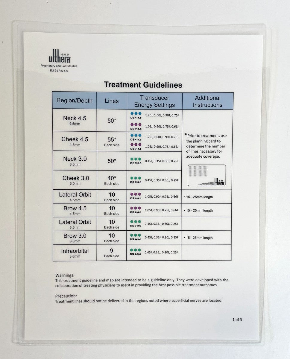 Ulthera Proprietary and confidential Treatment Guidelines Warnings/Precautions SM-01 Rev 5.0