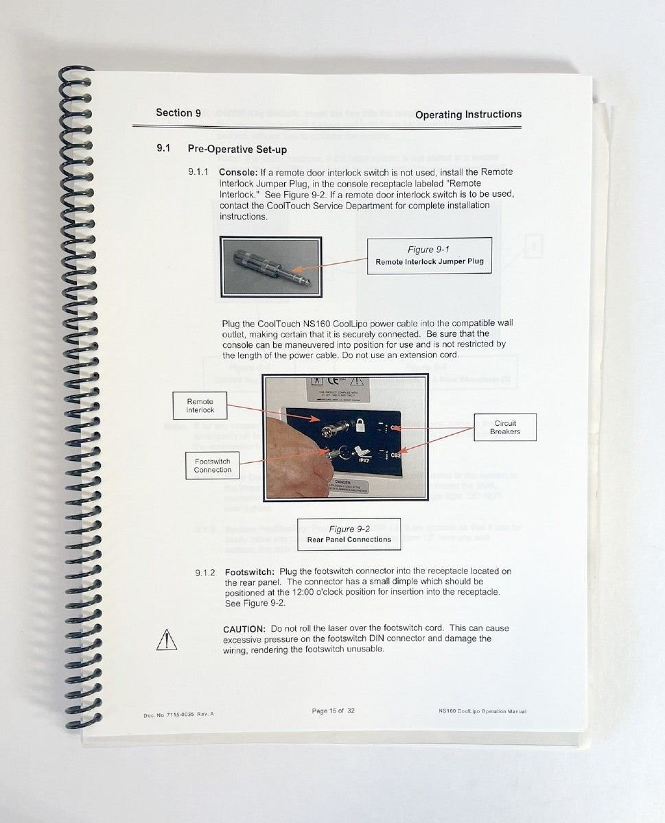 CoolTouch NS160 CoolLipo Operation Manual 2007 115-0035 Rev. A
