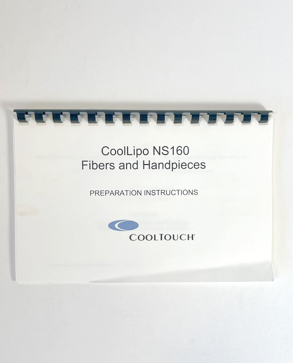 Cooltouch Cool Lipo NS160 Fibers And Handpieces Reparation Instructions 7115-0036 Rev.D