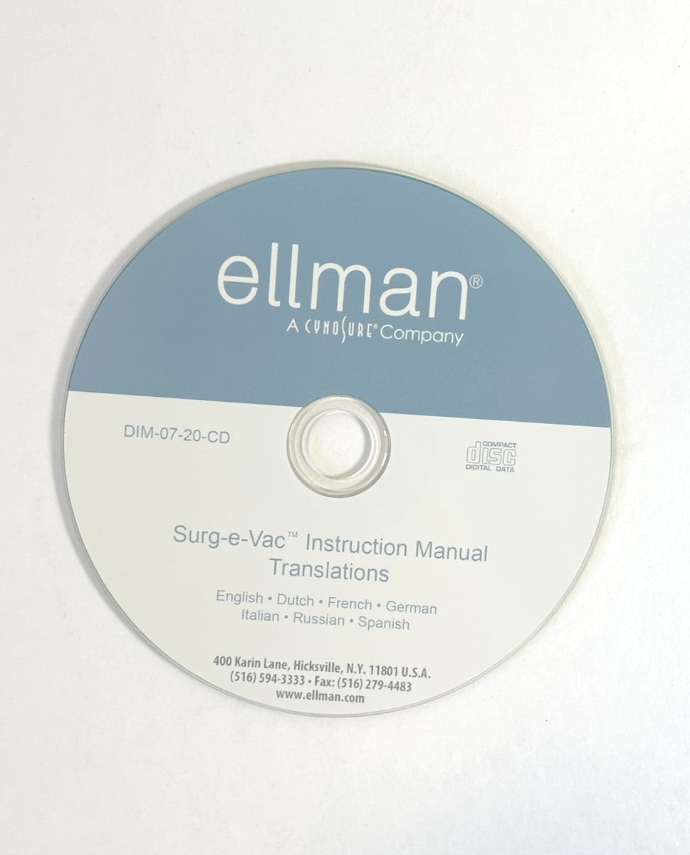 Ellman Surg-e-Vac Smoke Evacuation System Instruction Manual 29 January 2015 DIM-07-20 Rev F