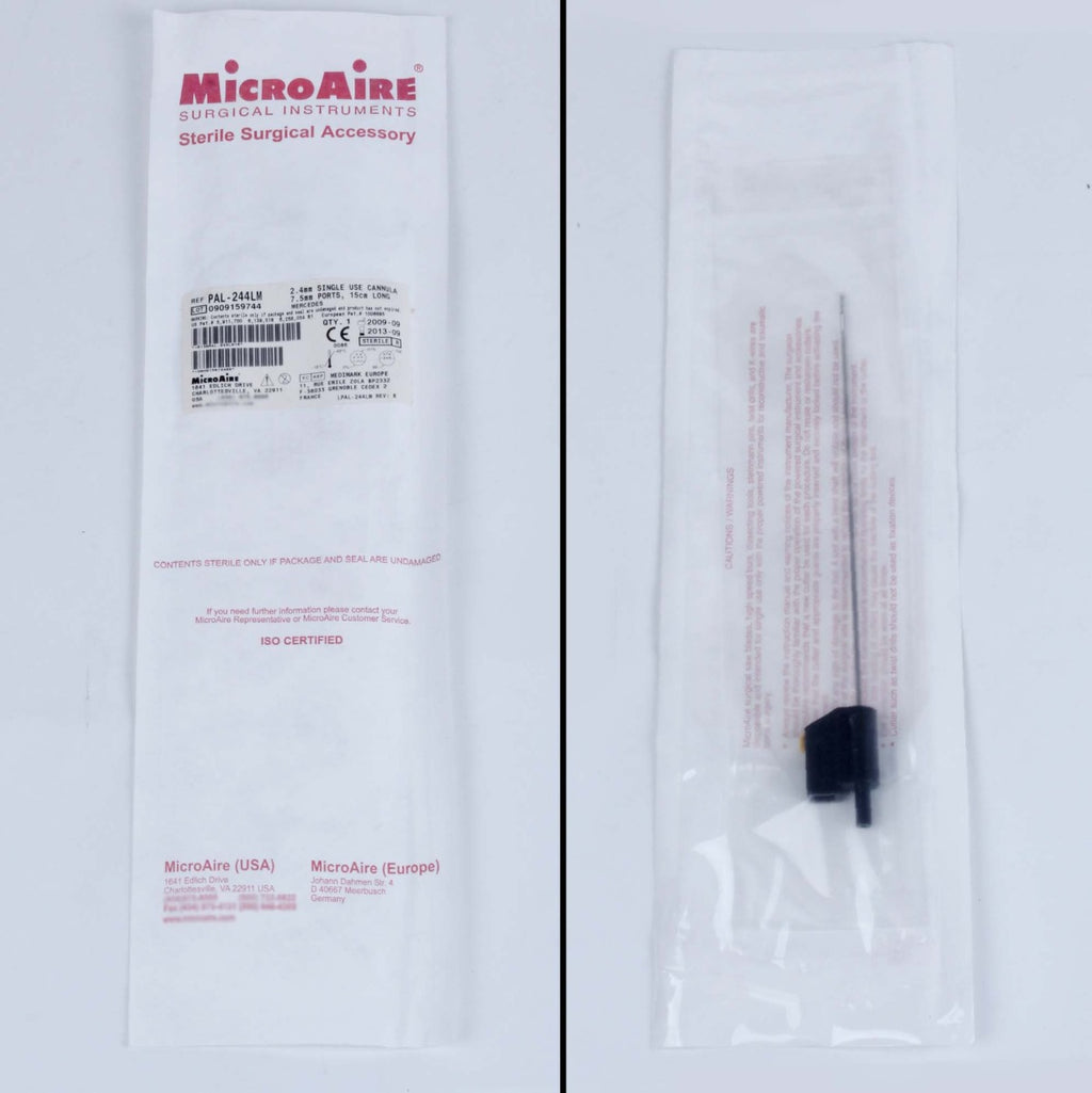 MicroAire PAL Power Cannula 15cm Long 2.4mm Dia 7.5mm Ports MERCEDES PAL-244LM