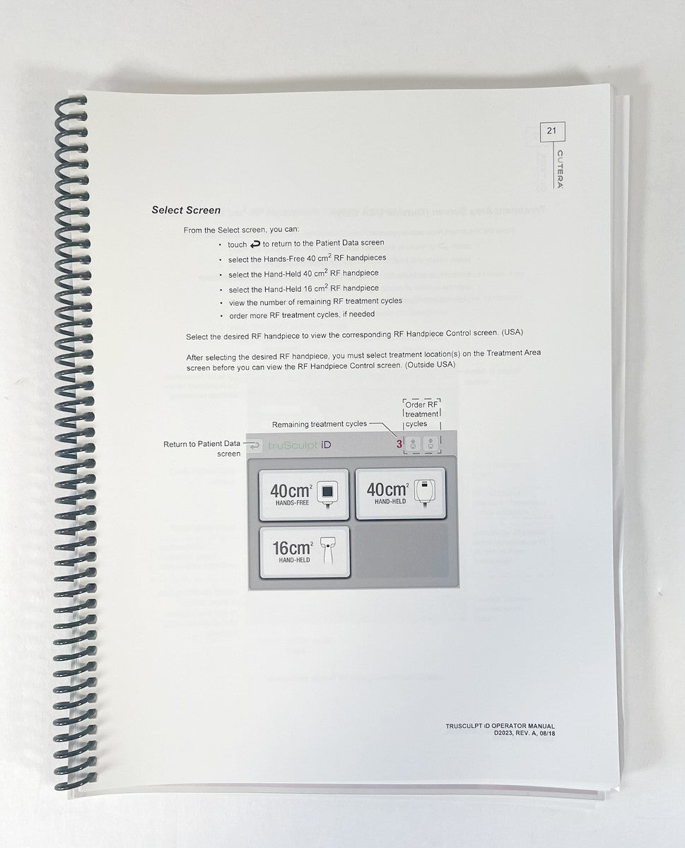 CUTERA, truSculpt Id, Operator Manual, D2023, REV. A, 08/2018