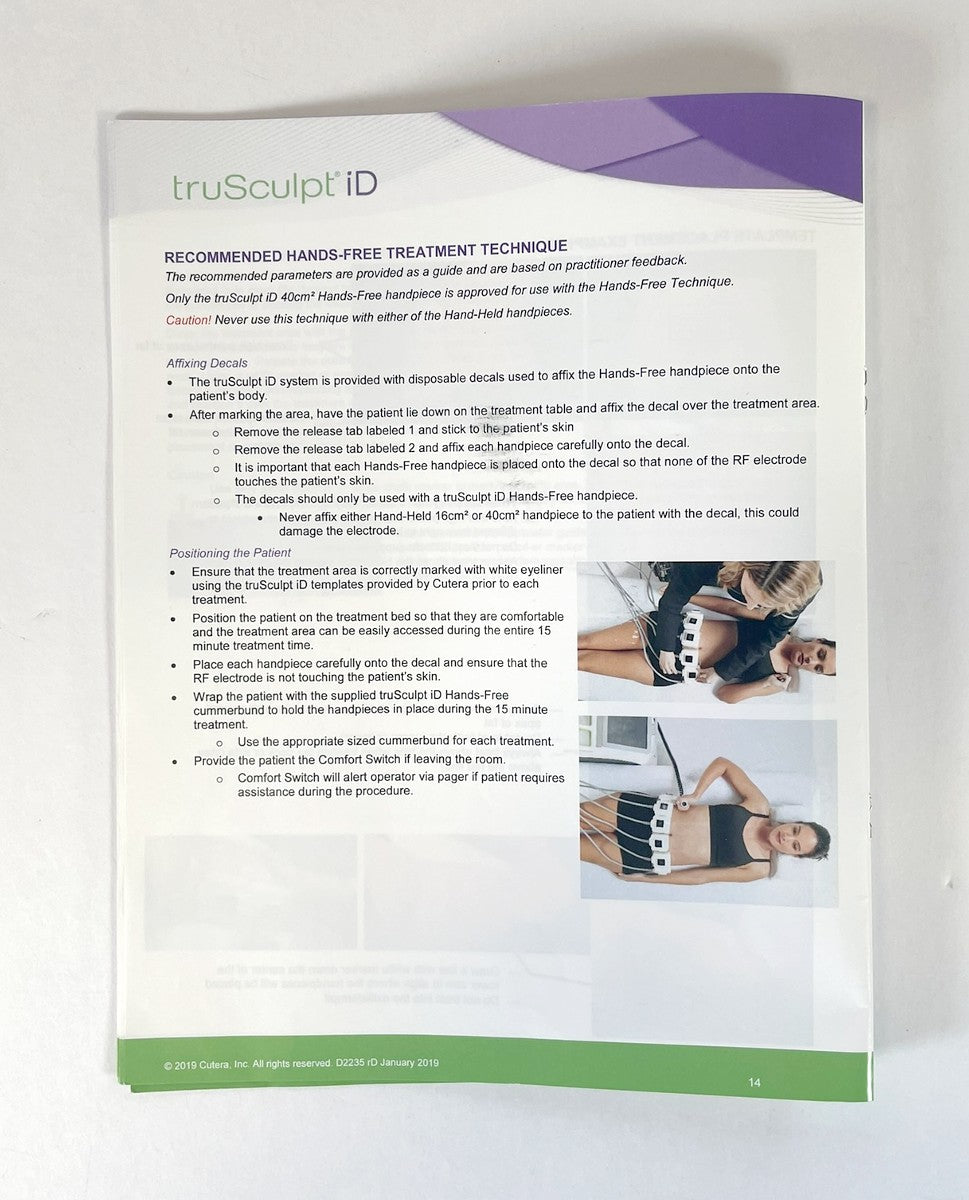 CUTERA, truSculpt Id, TREATMENT GUIDELINES, D2235 rD, January 2019-1
