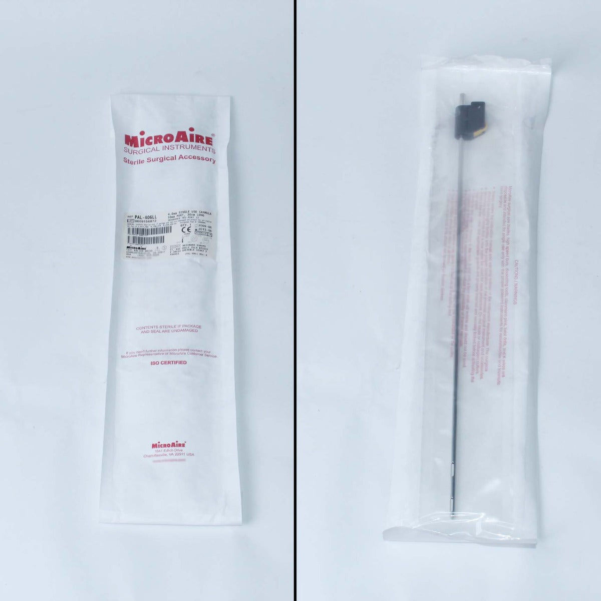 MicroAire PAL Cannula 30cm Long 4mm Dia 10mm MIRRORED TRI-PORT II 2 PAL-406LL