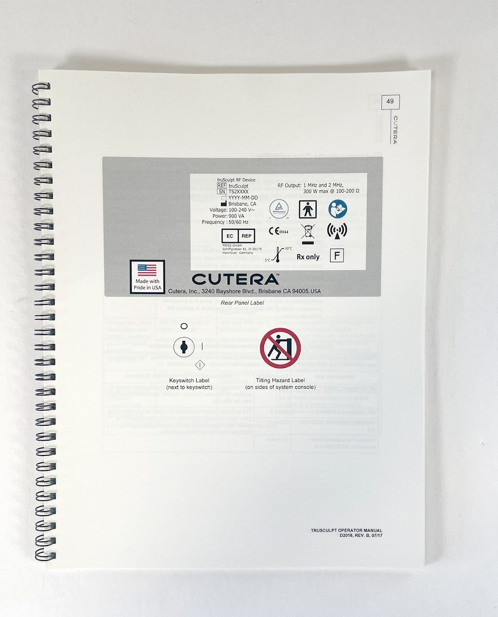 CUTERA, truSculpt Operator Manual, D2018 REV. B, 07/17-1