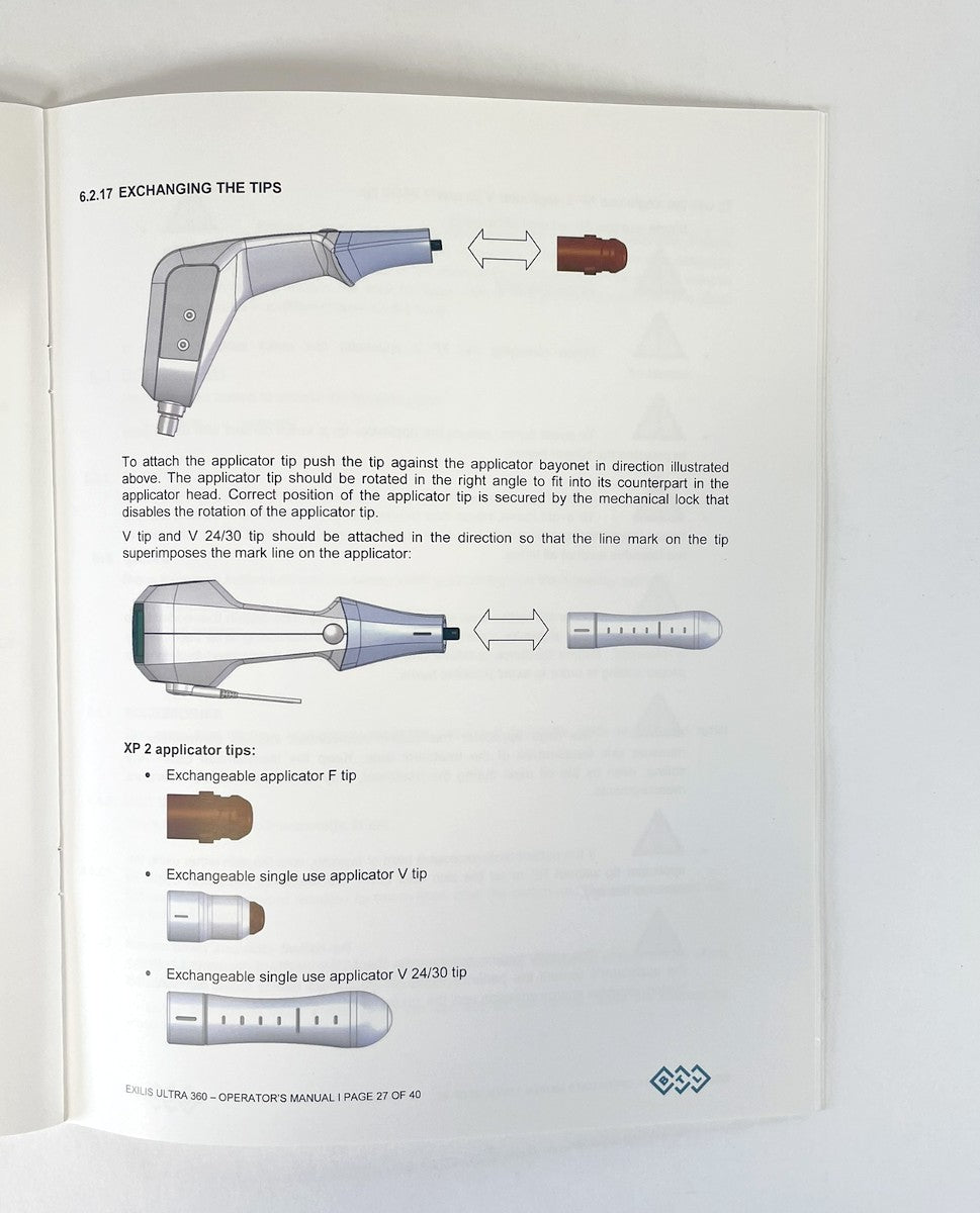 BTL Aesthetics EXILIS ULTRA 360 OPERATOR´S MANUAL 715-80MANENUS600