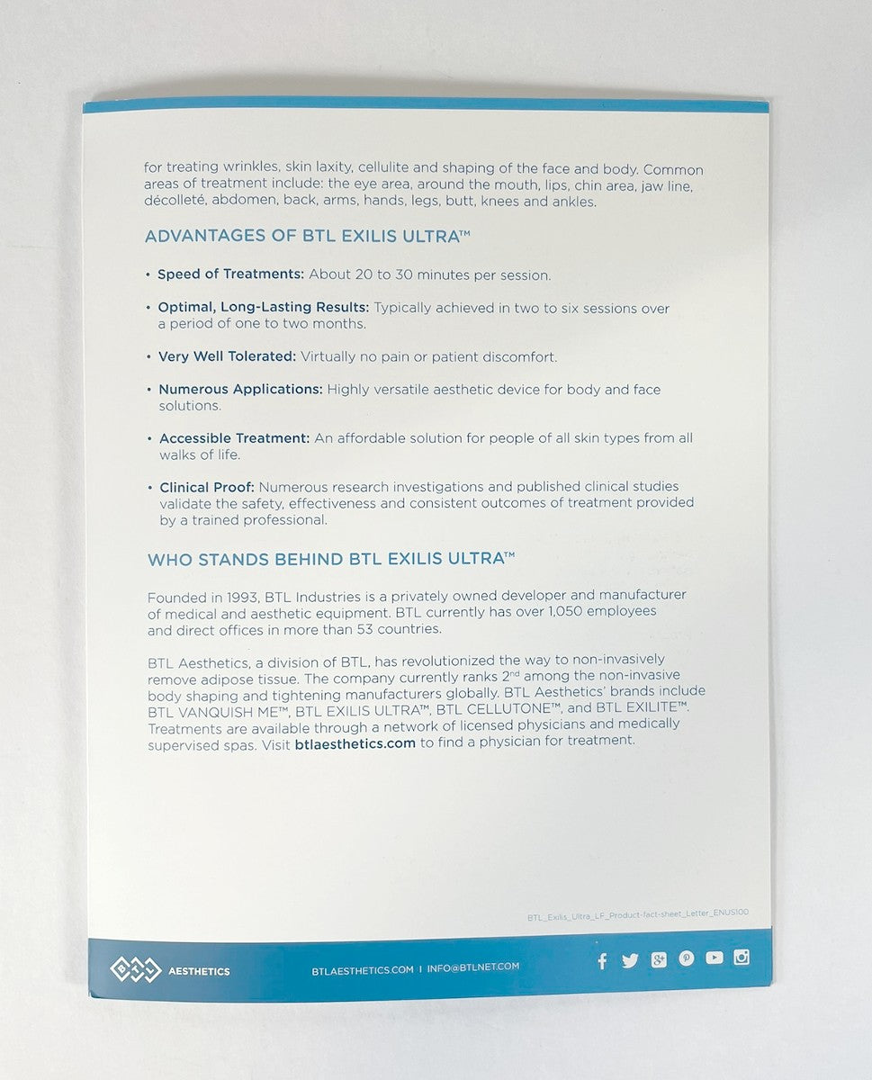 BTL Exilis Ultra Product Fact Sheet -btl