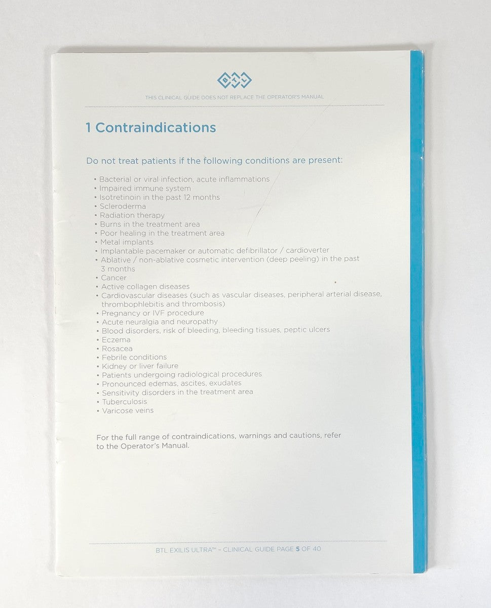 BTL Clinical Guide Does Not Replace The Operators Manual btl