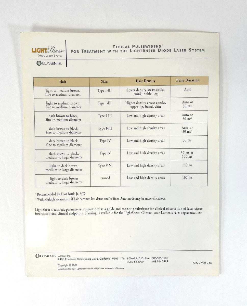 Light Theer Diode Laser System Lumenis 5454-0501-5M-Guide-1