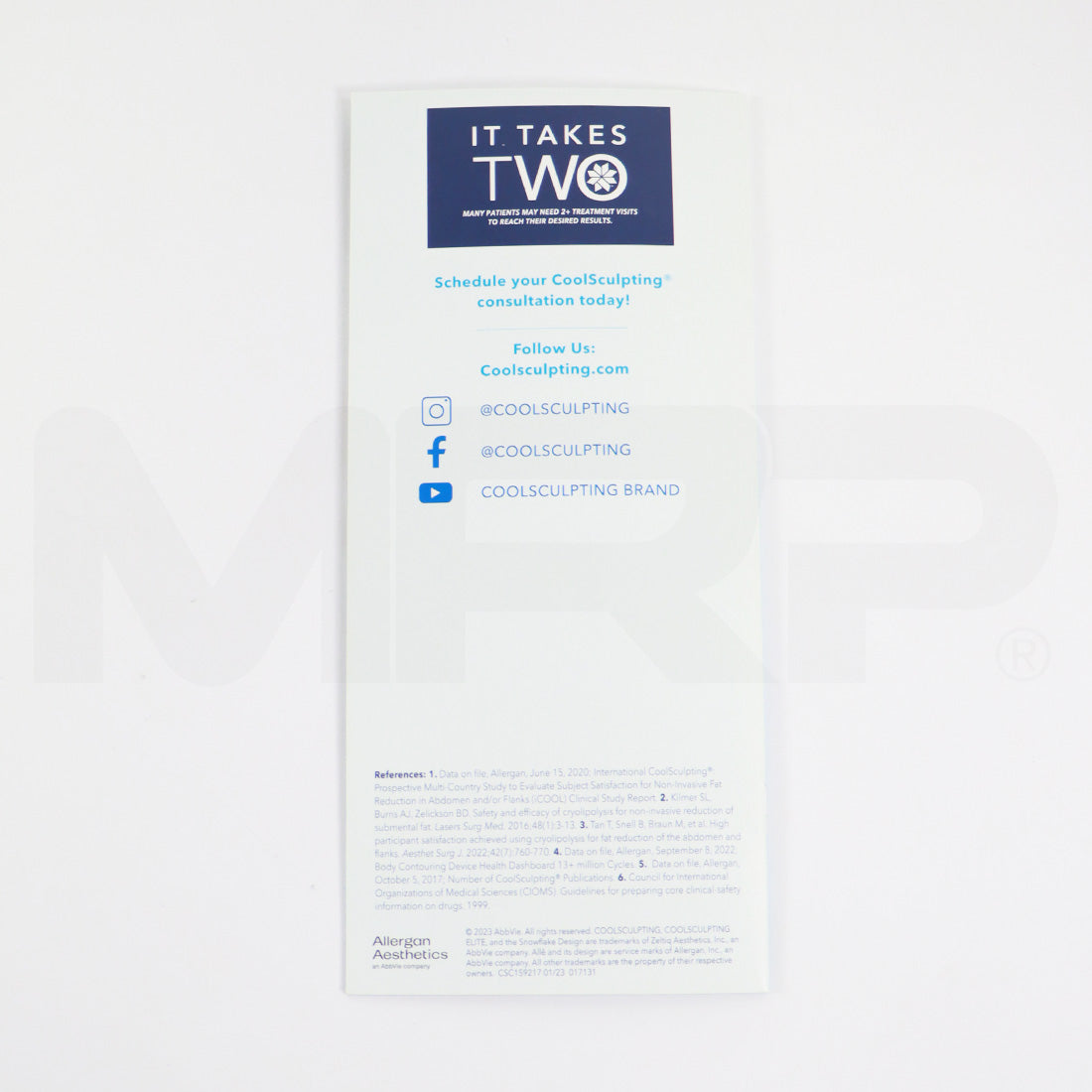 Zeltiq Coolsculpting It Takes Two Office Brochures x21pcs
