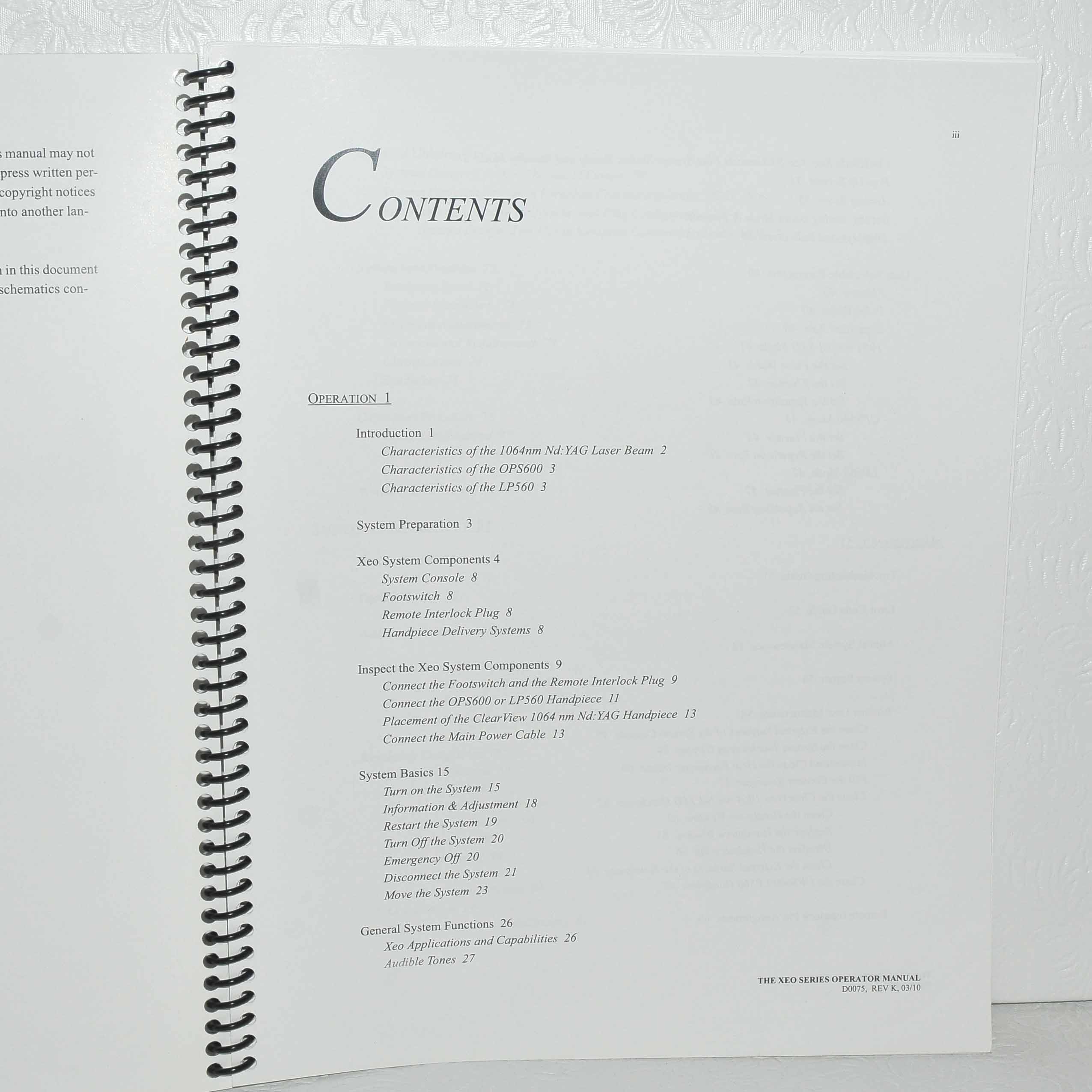 Cutera XEO Laser Operator Manual CoolGlide SA Genesis Plus Operator User Guide