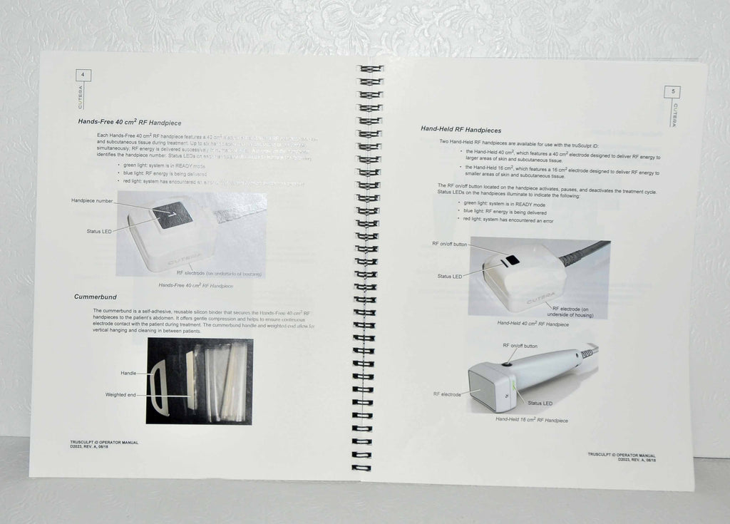Cutera truSculpt iD Operator Manual User Training Treatment Guide Book D2023