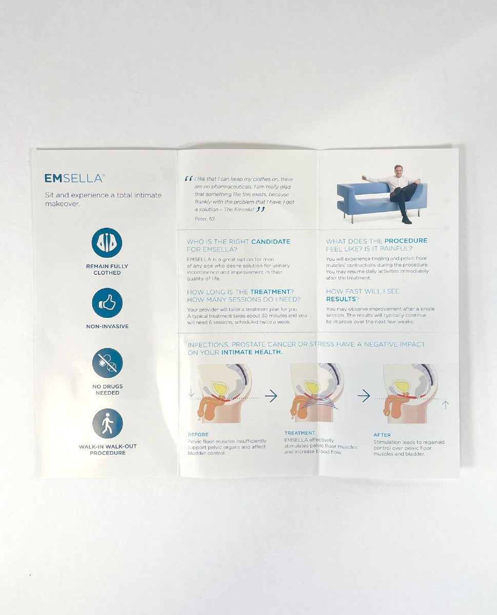 EMSELLA A Breakthrough Treatment for Incontinence Brochure EXP 2019 -17pcs