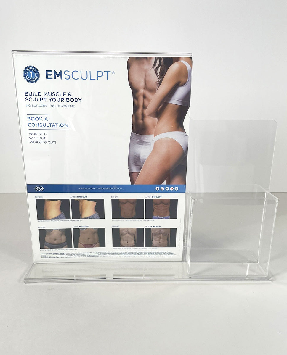 BTL EMSCULPT BOOK A CONSULTATION Brochure Acrylic stand