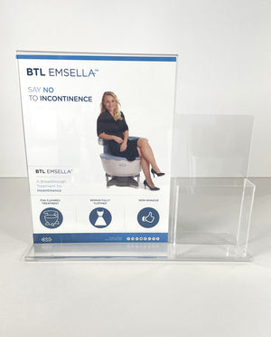BTL Emsella Say No To Incontinence, A Breakthrough Treatment For Incontinence -Brochure Acrylic stand