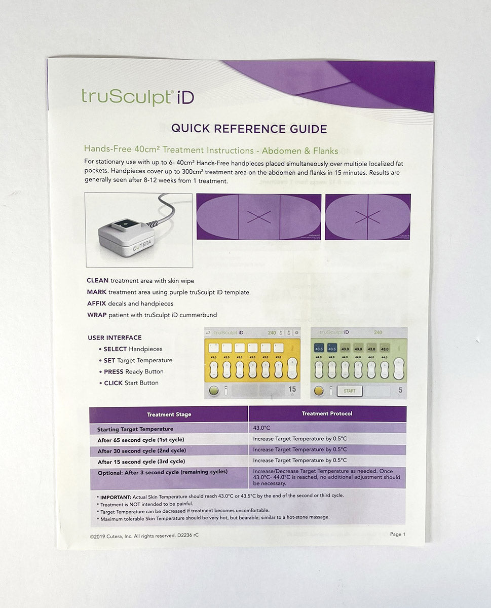 Cutera TruSculpt ID Quick Reference Guide 2019 D2236 rC -1
