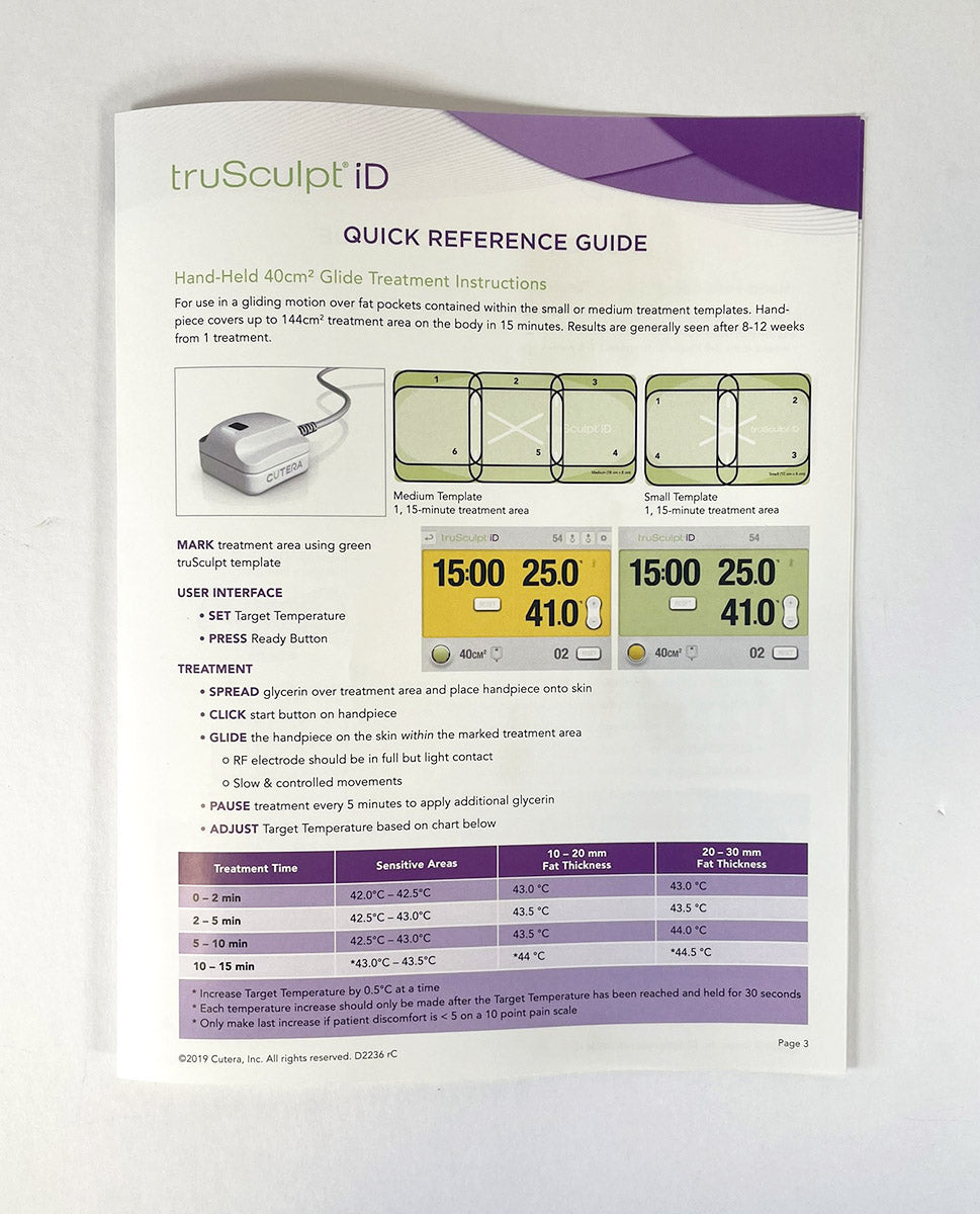 Cutera TruSculpt ID Quick Reference Guide 2019 D2236 rC -1