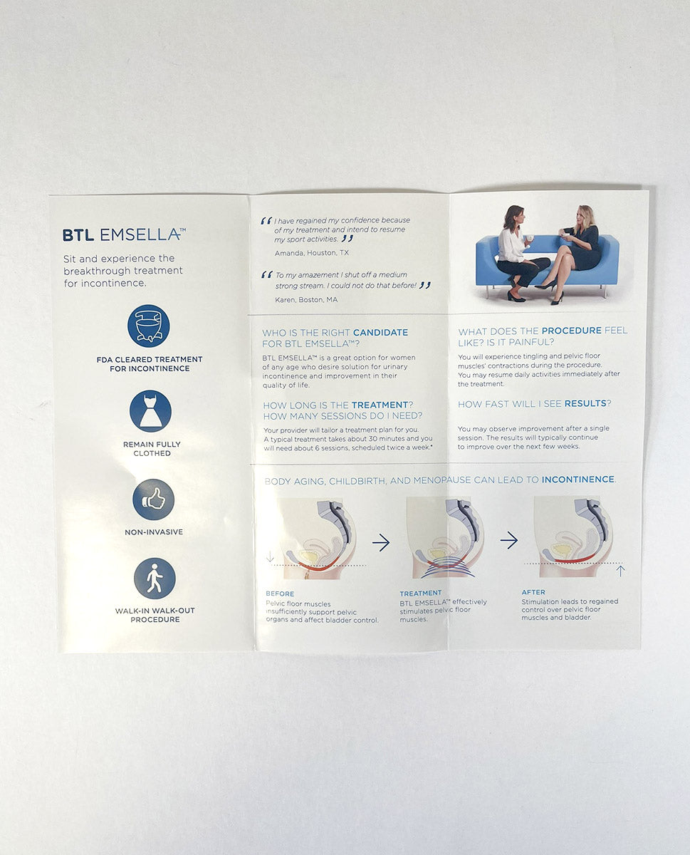 BTL Emsella Say No To Incontinence Brochures x31 Pack