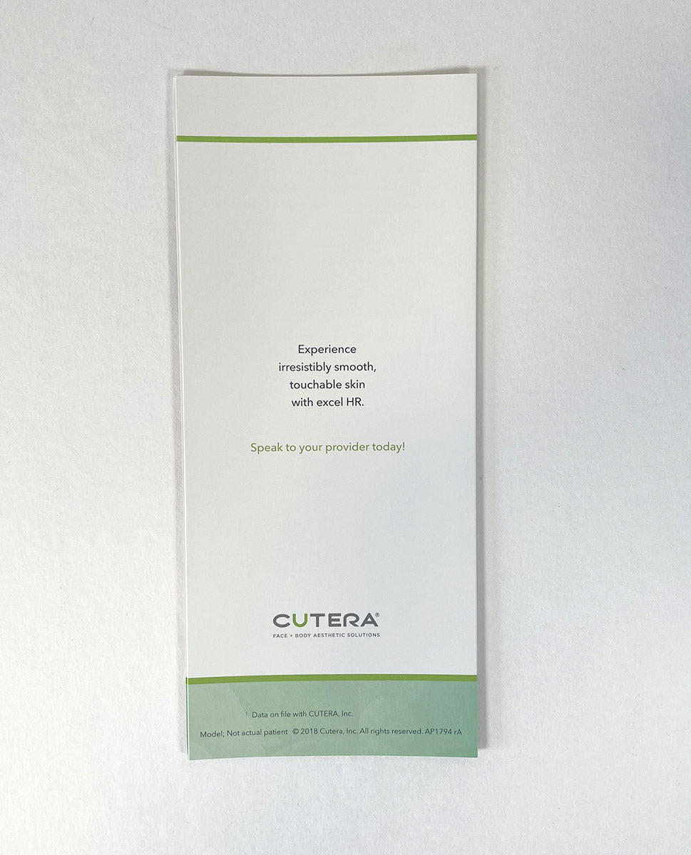 Cutera Laser Hair Removal Smooth, Touchable, Hair-Free Skin Excel HR Brochures x50 2018 AP1794 rA -25pcs