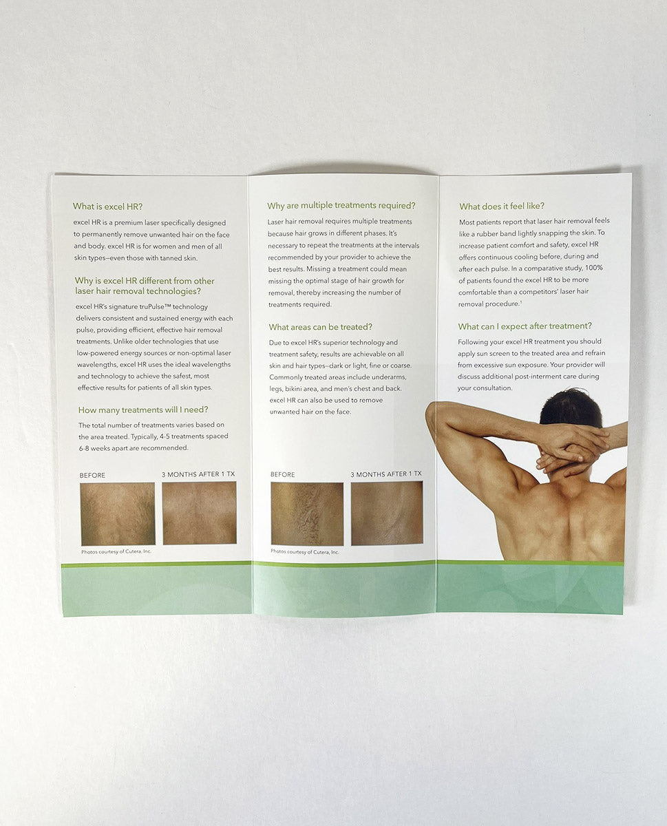 Cutera Laser Hair Removal Smooth, Touchable, Hair-Free Skin Excel HR Brochures x50 2018 AP1794 rA -25pcs