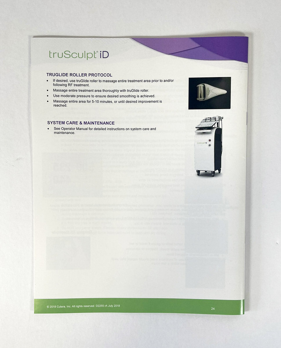 Cutera TruSculpt ID Treatment Guidelines July 2018 D2255rA U