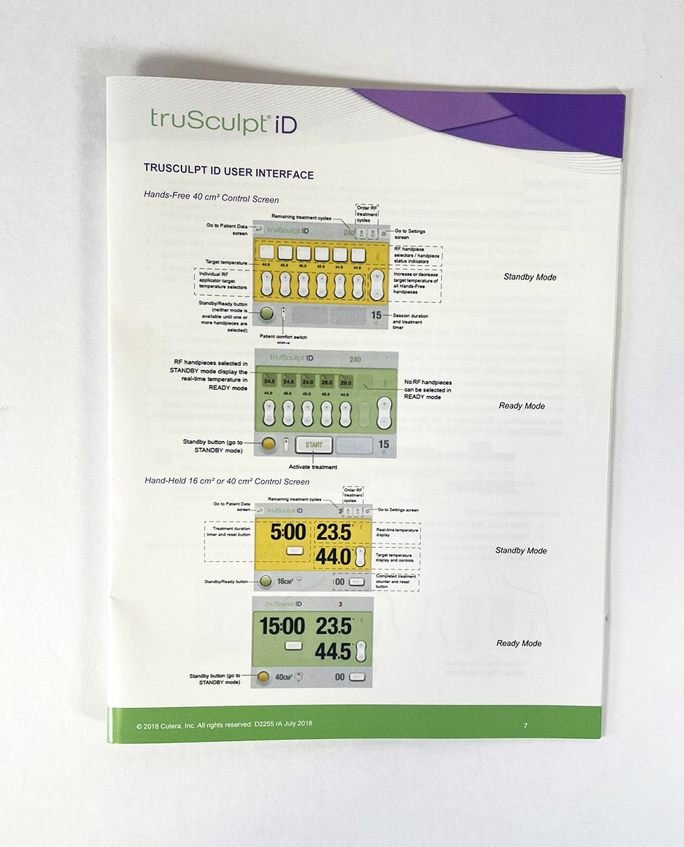 Cutera TruSculpt ID Treatment Guidelines July 2018 D2255rA U