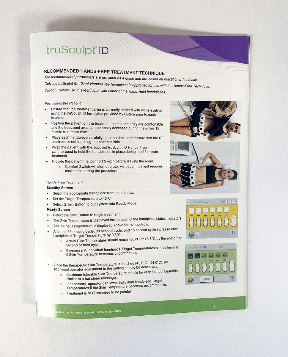 Cutera TruSculpt ID Treatment Guidelines July 2018 D2255rA U
