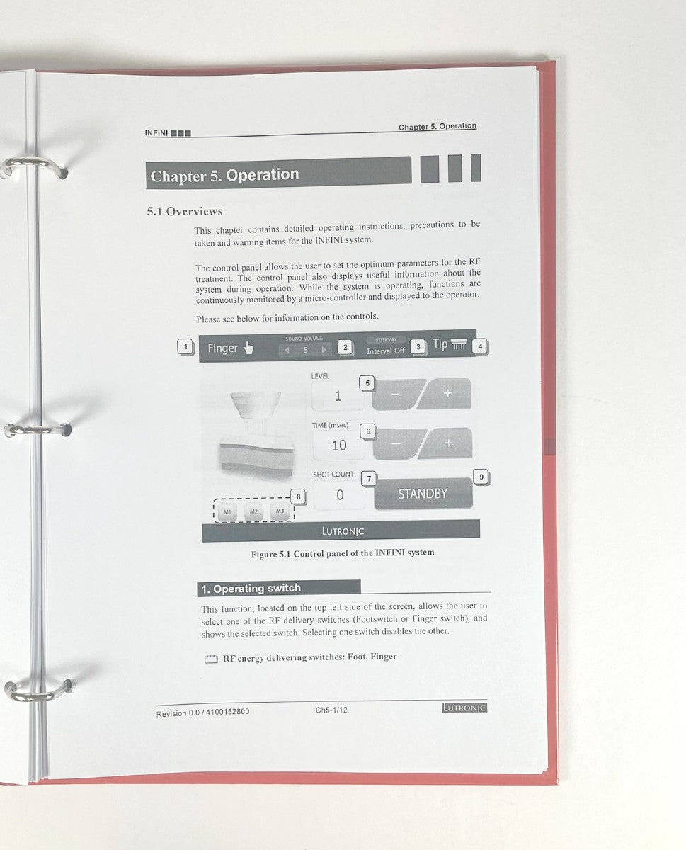 LUTRONIC, INFINI Operator’s Manual, P/N: 0.0/4100152800