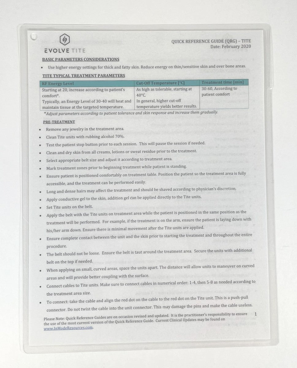 EVOLVETITE BASIC PARAMETERS CONSIDERATIONS GUIDE QRG AND USB-1