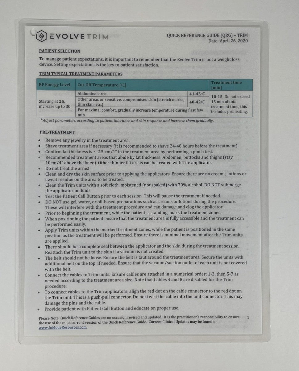 EVOLVETITE BASIC PARAMETERS CONSIDERATIONS GUIDE QRG AND USB-1