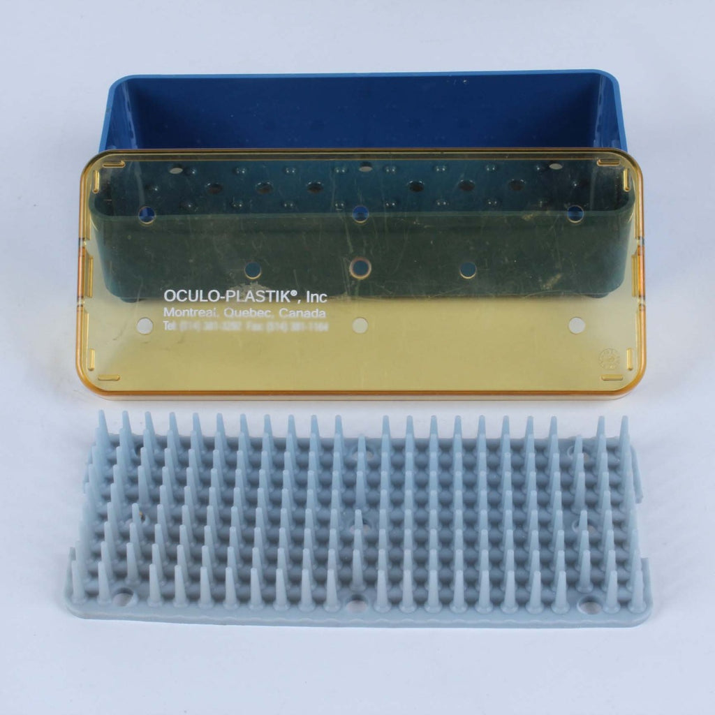 Oculo-Plastik Steam Sterilization Tray Case 7 x1 6 cm w/ Silicone Finger Mat
