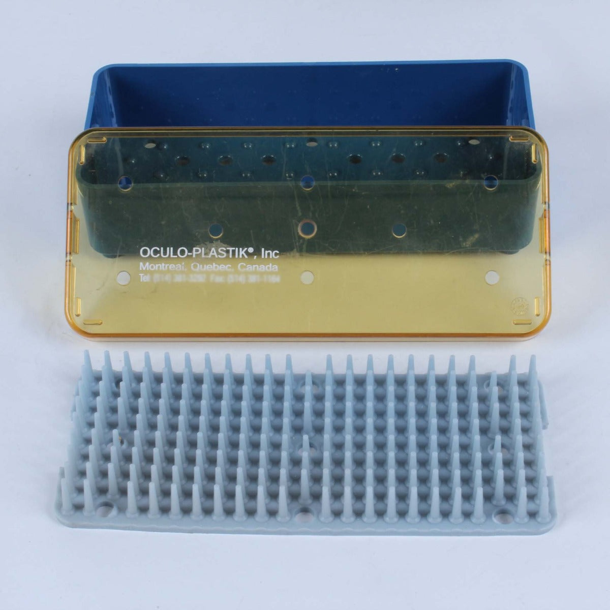 Oculo-Plastik Steam Sterilization Tray Case 7 x1 6 cm w/ Silicone Finger Mat