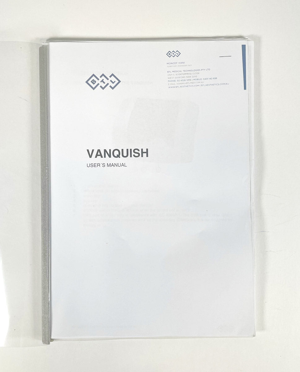BTL Vanquish User Manual For Operation