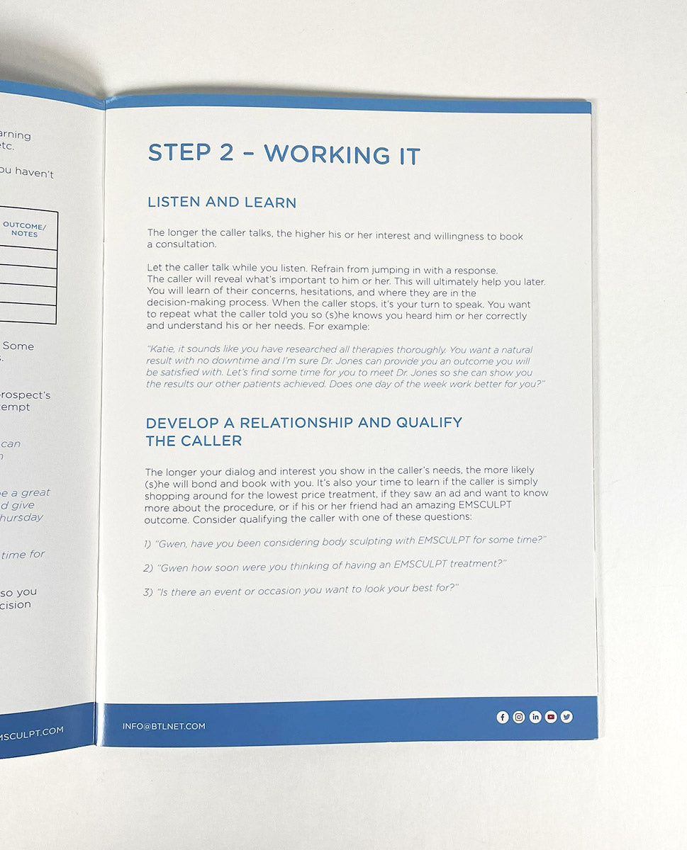 BTL EMSCULPT PHONE CONSULTATION GUIDE EXP 2018