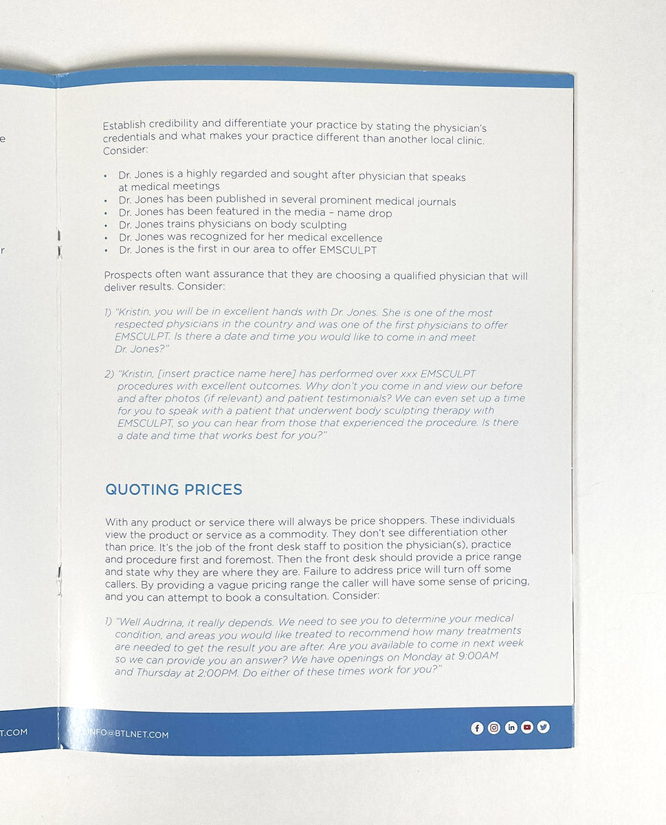 BTL EMSCULPT PHONE CONSULTATION GUIDE EXP 2018